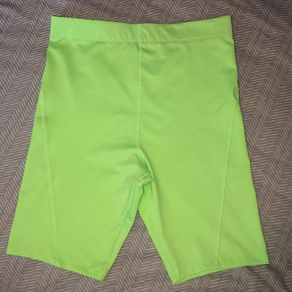 neon biker shorts